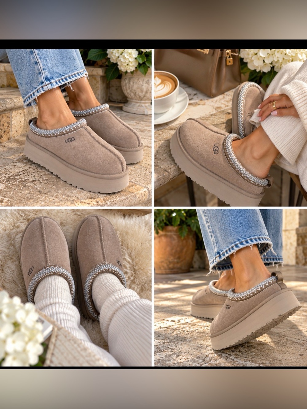 UGG  Tasman Braided Platform Slipper Sz 9 Taupe Price Firm!